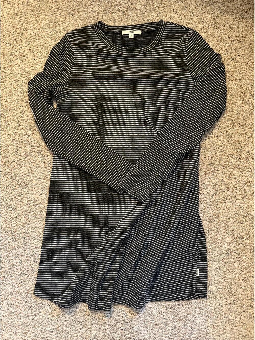 Vans soft striped open back long sleeve dress